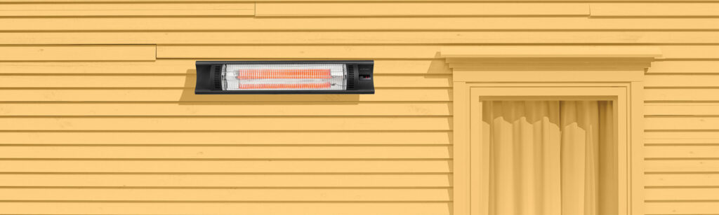 Infrarød varme på gul vegg